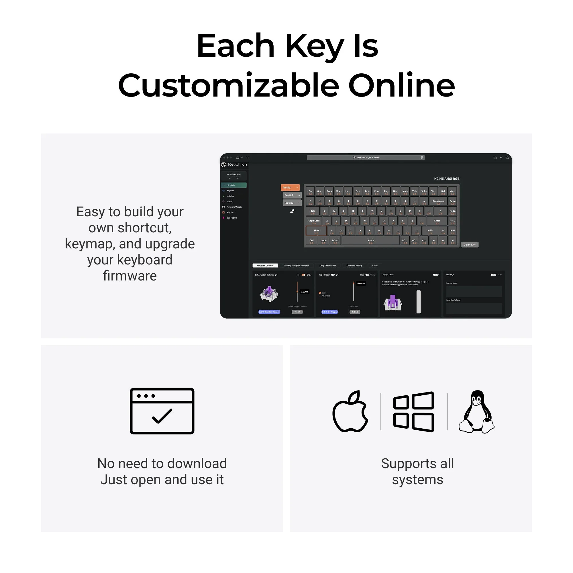 Keychron K2 HE Wireless Magnetic Switch Custom Keyboard - Image 6
